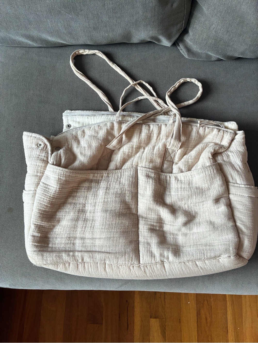 Zara Neutral Cream Quilted diaper bag